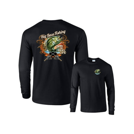 Big Bass Fishing Long Sleeve T-Shirt (Best Fishing Long Island)