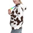 thumbnail image 2 of Daiia Brown Cow Pattern Women's Fashion Hoodies & Sweatshirts with Kangaroo Pocket Hooded Sweatshirt with Eye-catching Drawstrings-XX-Large, 2 of 7
