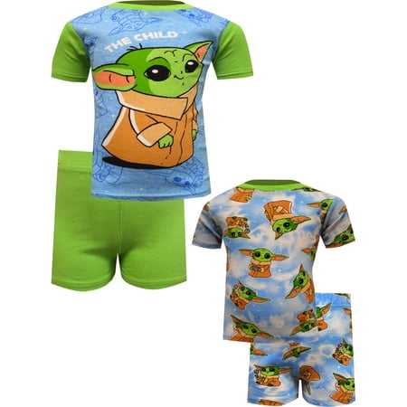 AME Sleepwear Boys Star Wars Mandalorian The Child 4 Piece Cotton Pajama (4)