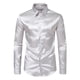 thumbnail image 1 of Blusa y camisa de manga larga con cuello vuelto para hombre, estilo casual, a la moda, de un solo color, con botones y cuello vuelto, blusa de manga larga para hombre., 1 of 8