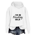 thumbnail image 5 of Mrat Oversized Cropped Zip up Hoodie Women's Fashion Printed Pocket Long Sleeve Blouse Casual Tops Sweatshirt Fleece Hoodies Ladies Zip up Sweatshirts S-23 White M, 5 of 5