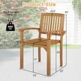 thumbnail image 3 of Costway 1 PCS Outdoor Patio Chair Teak Wood Armchair with Slatted Seat & Curved Seat, 3 of 9