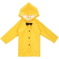 thumbnail image 5 of Yinguo Kids Hooded Button Down Long Jacket Bow Rainwear Lightweight Raincoat Yellow M, 5 of 8