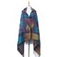 thumbnail image 1 of Poncho con flecos estilo bohemio informal para mujer, cárdigan holgado con estampado vintage para clima frío, manta navideña, bufanda, regalos, 1 of 5