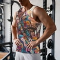 thumbnail image 5 of Cauagu Fantasy Colorful Beast Print Men's Sleeveless Muscle Shirts,Tank Tops Quick Dry Workout Tank Top Gym Muscle Tee Fitness Bodybuilding T Shirt for Men-3X-Large, 5 of 7