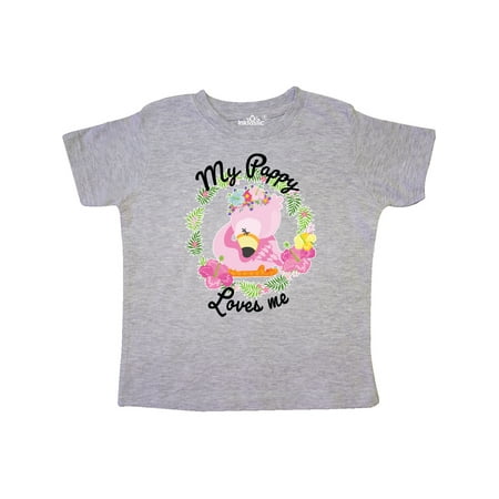 

Inktastic Baby Flamingo My Pappy Loves Me with Flower Wreath Gift Toddler Boy or Toddler Girl T-Shirt
