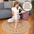 thumbnail image 2 of Dekorist Jute Rug, 4' Round Braided Rugs, Anti Slip Boho Rug, Decorative Pattern Area Rug, Stain Resistant Floor, Kitchen Patio Rug, Entrance Farmhouse Rug, Natural Beige - Spiral, 2 of 6