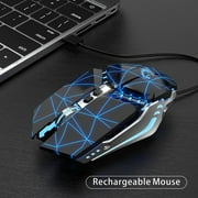 TENMOS Wireless Gaming Mouse Rechargeable Silent LED Computer Optical Mice with USB Receiver