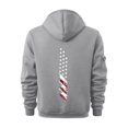 thumbnail image 5 of Flag Print Zip-Up Hoodie for Men, Big & Tall Casual Pullover for Sports, Fall Spring Patriotic Streetwear,Gray,XL, 5 of 5