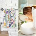 thumbnail image 7 of Yayeee 2 Pack Hand Towels for Bathroom 100% Cotton 16" x 28" Soft Absorbent Kitchen Towel, Green Wildflower Pattern, 7 of 7
