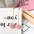 thumbnail image 5 of Grandest Birch 1 Pair Women Earrings Lightweight Jewelry 5 Colors Fluffy Ball Long Dangle Earrings for Cocktail Faux Fur,Alloy Blu, 5 of 8