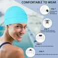 FunCuK Swim Cap for Women Long Hair Pleated Elastic Bathing Hat Water ...