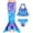 Blue and purple, variant on SANMIO Mermaid Tail Swimsuit For Girls 3Pcs Mermaid Bikini Bathing Suit For Swimming Kids Cute Bow Ruffles Tankini Set Swimwear For Girls 4-10 Years