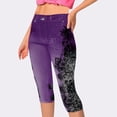 thumbnail image 1 of MKLEKYY Pantalones deportivos mujer Vaqueros capri con estampado floral para mujer para uso casual Conjuntos de primavera, 1 of 4