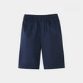 thumbnail image 5 of XIMIN Boys' Middle School Pupils Pupils' Shorts Middle Fives School Pants Babygirl Clothes Adjustable Waist Stretch Flat Front Shorts for School Uniform (4-5 Years, Navy), 5 of 5