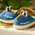 thumbnail image 4 of Floleo Kids' Crocodile Plush Slippers Boys Girls Warm Indoor Slippers Soft Fuzzy Non-Slip House Slippers Cute Animal Style Home Slippers(Navy,4.5-5 Years), 4 of 6