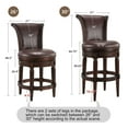 thumbnail image 6 of Duhome Solid Wood Swivel Barstool with High Backrest,Wrap-Around Footrest,Dark Walnut, 6 of 6