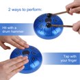 thumbnail image 4 of Tambor de percusión Mini tambor de lengua de acero de 5.5 pulgadas. 8 notas. C-Key. tambor de mano. tambor de bolsillo de acero. instrumento de percusión con mazos. bolsa de transporte para meditación Tomshoo Tambor de percusión, 4 of 6