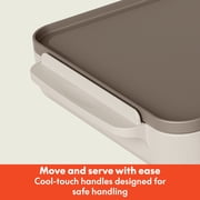 Bella 10 x 18 Nonstick Ceramic Griddle with Warming Tray, Oatmilk