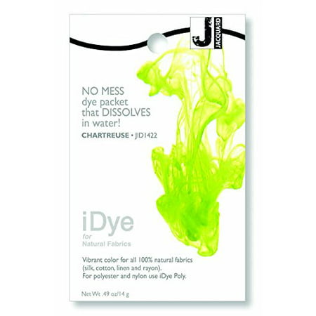 iDye Fabric Dye 14 Grams-Chartreuse, For use on 100% natural fabrics By Jacquard From
