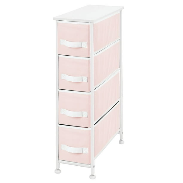 mDesign Narrow Dresser Storage Organizer Tower, 4 Drawers