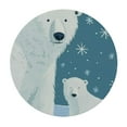 thumbnail image 2 of PIKWEEK  Round Vinyl Fitted Tablecloth with Flannel Backing Elastic Table Cloth Waterproof Oil-Proof Plastic Table Cover Polar Bear Family Round Tablecloth, 2 of 7