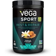 Vega Sport Nighttime Rest & Repair Plant-Based Recovery Protein Powder, Vanilla Caramel, 15 servings (14.2oz)