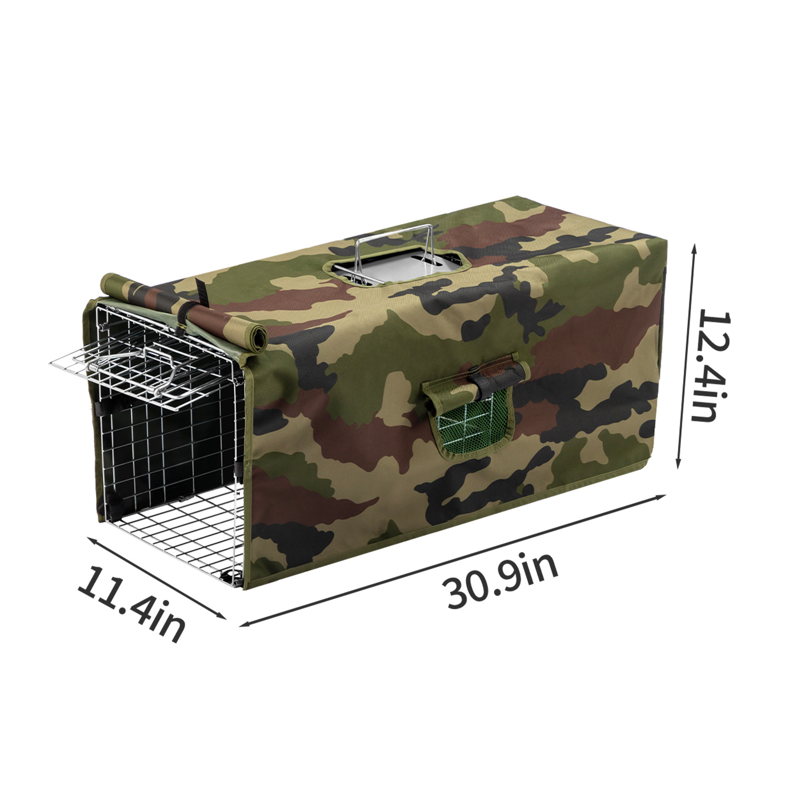ZephyPaws Live Animal Trap Cage with Cover,Cat Trap for Stray Cats 32 in Heavy Duty Folding Skunk Traps with Real Door for Raccoons,Opossums,Groundhogs,Skunks,Feral Cats,Squirrels-(32 x 11 x 12 in)