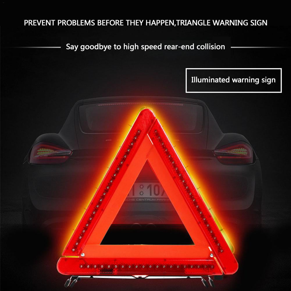 Car Tripod Warning Signs Reflective Led Lights Emergency Warning Lights Reflective 4 Lighting Modes Safety Road Lighting Emergency Lights 