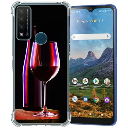TalkingCase Slim Phone Case Compatible for Cricket Dream 5G, AT&T Radiant Max 5G/Fusion 5G, Elegant Wine Glass Print, Lightweight, Flexible, Soft, USA
