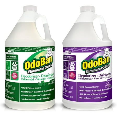 OdoBan Professional Disinfectant and Odor Eliminator Concentrate, Original Eucalyptus and Lavender Scents, 2 Gallons