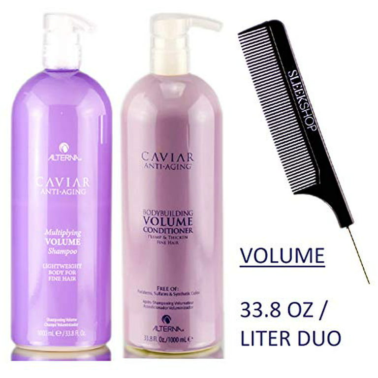 Alterna CAVIAR VOLUME Shampoo & Conditioner DUO (w/COMB) FINE HAIR - / 1000 ml DUO KIT with pumps - Walmart.com