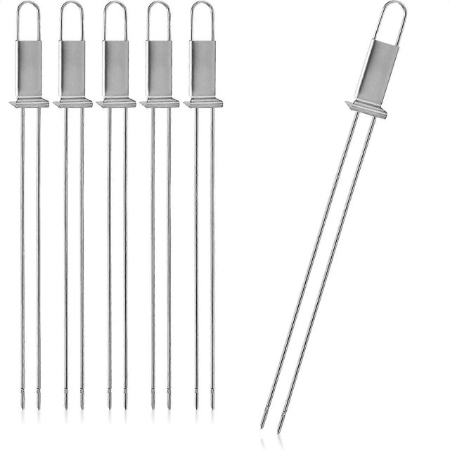 6 brochetas premium para barbacoa con mango, brocheta doble para barbacoa de acero inoxidable 430, brochetas para kebab con doble punta s202412246185