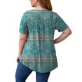 thumbnail image 5 of asddcavvf Blouse pour Femmes Hauts Grande Taille Manches Courtes Plis Chemises Imprimé Floral, 5 of 5