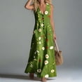 thumbnail image 6 of Summer Dresses for Women Casual Printed Sleeveless Pocket Maxi Dress, Loose V‑Neck Button Down Lightweight Cozy Home Lounge, 6 of 8