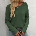 thumbnail image 2 of Wyzesi Pull Rouge pour Femme, Mode Tendance 2024, Manches Longues, Col Rond, 2 of 7