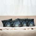 thumbnail image 4 of Ambesonne Landscape Throw Pillow Cover 4 Pack, Night Tree Silhouette Sea, 16", Black and Blue, 4 of 5