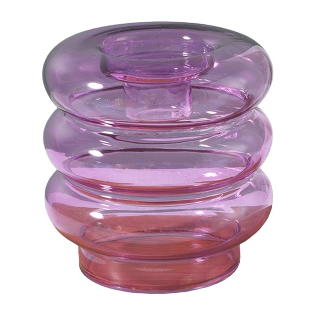 simhoa Doughnut Candlestick Pillar Glass Candle Holder for Housewarming Home Party