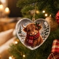 thumbnail image 7 of Tyidzon Highland Cow Christmas Ornament, Heart Shape Flat Acrylic Print with Hanging Cord for Highland Cow Lovers and Tree Decoration, 3.15 in, 7 of 7