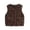 Coffee, variant on Krdevn Toddler Puffer Vest, Boys Girls Puffy Vest Fuzzy sherpa Vests, Warm Winter Sleeveless Jackets Coats, Zipper,Side Pockets,Crew Neck,Coffee