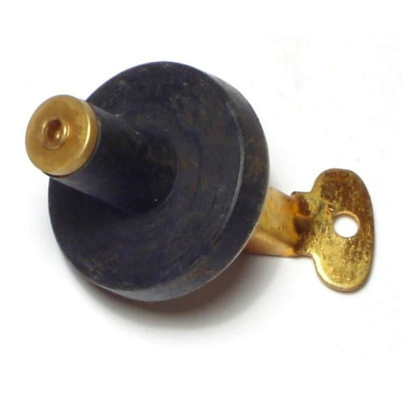 3/8" to 7/16" Brass Snap Handle Rubber Drain Plugs DRNPLB-077 (4 pcs.)