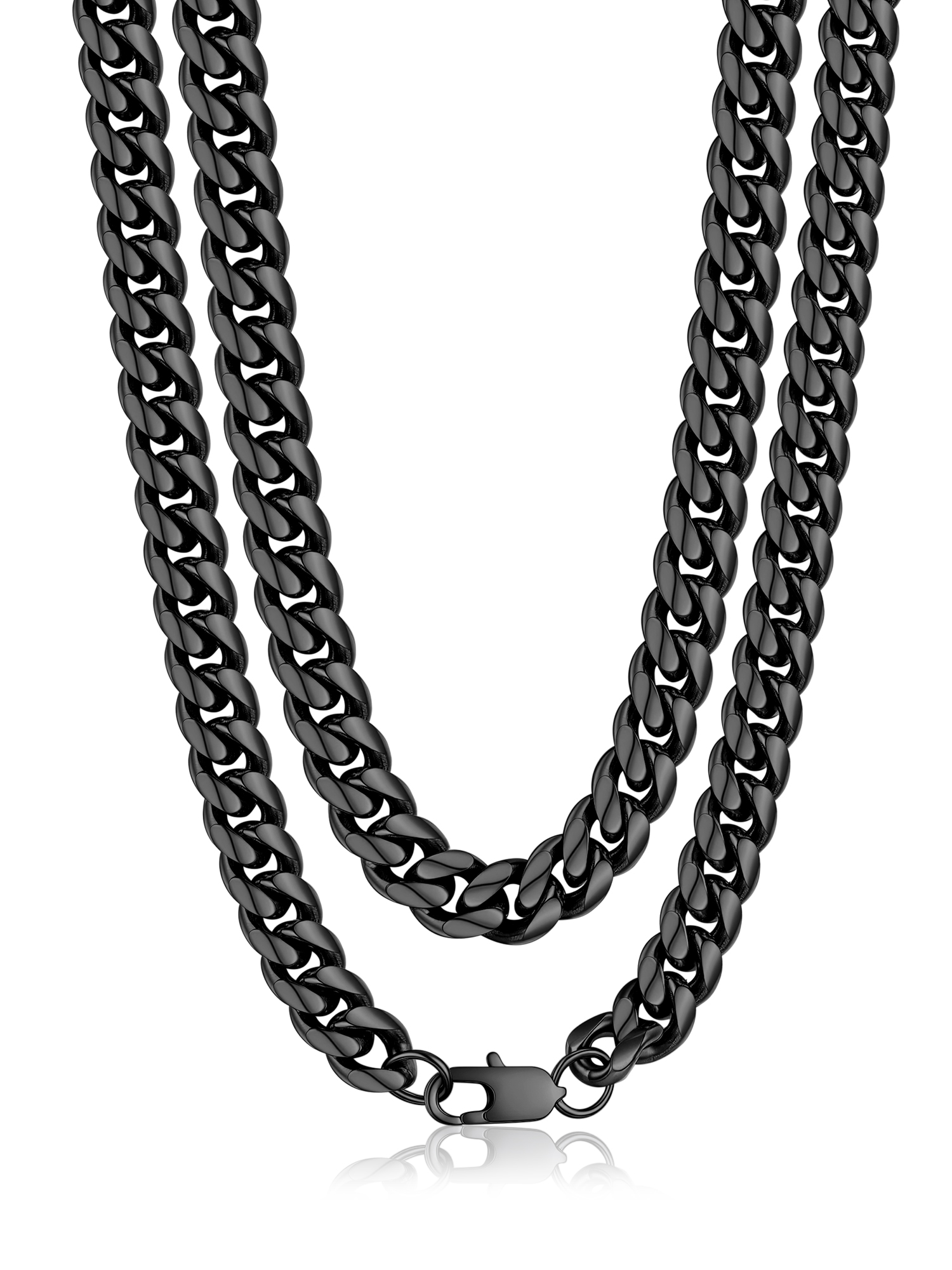 PROSTEEL Cuban Chain for Men 10mm Chunky Stainless Steel Miami Black Necklace 18 Inch Birthday Valentines Father Day Jewelry Gifts for Husband Dad