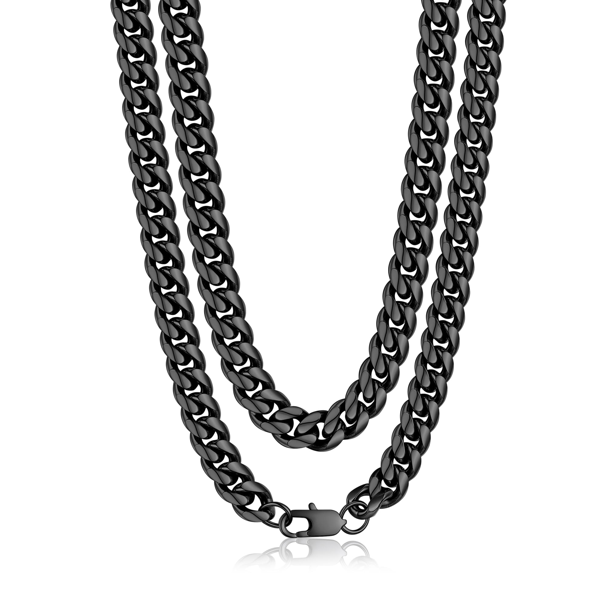 PROSTEEL Cuban Chain for Men 10mm Chunky Stainless Steel Miami Black Necklace 18 Inch Birthday Valentines Father Day Jewelry Gifts for Husband Dad