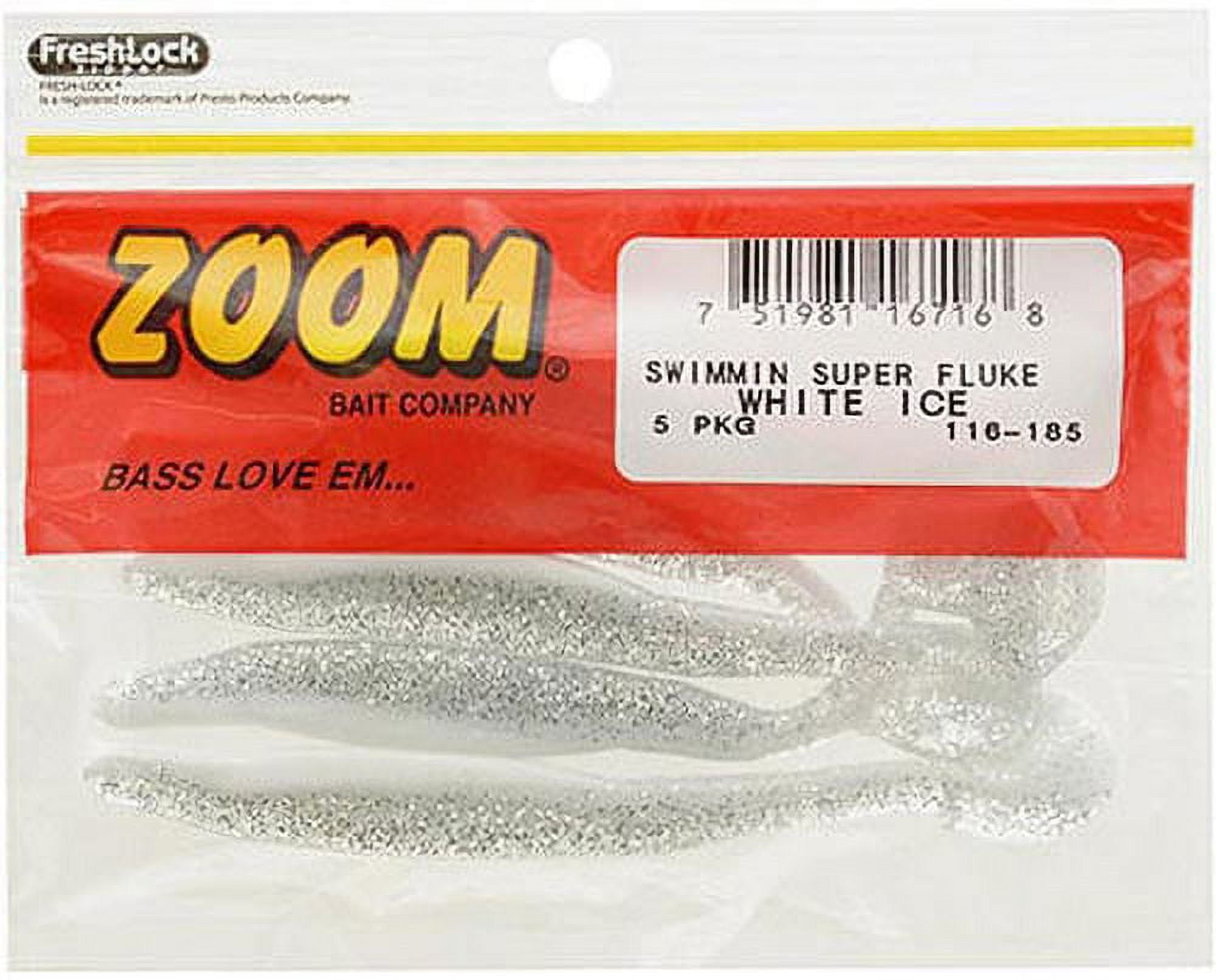 (2 pack) Zoom Swimmin Super Fluke White Ice 5pk