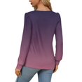 thumbnail image 4 of ADSSDQ Long Sleeve Blouses for Women Dressy Casual Pleated Shirts Fall Fashion Crew Neck Tunic Tops for Leggings Trendy Clothes Dark Purple 2XL, 4 of 5