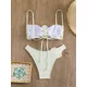 thumbnail image 3 of Trajes baño divididos piezas para mujer, conjunto Bikinis con cuello Halter, traje baño flores 3D, trajes, 3 of 5