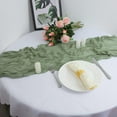 thumbnail image 5 of Cheesecloth Table Runner, 13Ft Sage Green Long Cheese Cloth Boho Gauze Table Runner for Wedding Bridal Baby Shower Birthday Holiday Party Sheer Table Decorations,1 Pcs, 5 of 7