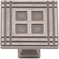 thumbnail image 2 of Arts & Crafts Square Cabinet Knob, Weathered Nickel by Stone Harbor Hardware, 2 of 5