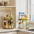 thumbnail image 2 of ROSSNY 2 Pack 2 Tier Lazy Susan Turntable Organizer 10.6'' Rotating Spice Rack Organization for Cabinet, Kitchen, Pantry, Countertop, Bathroom, Vanity, Medicine Cabinet Organizer, Amber, 2 of 7