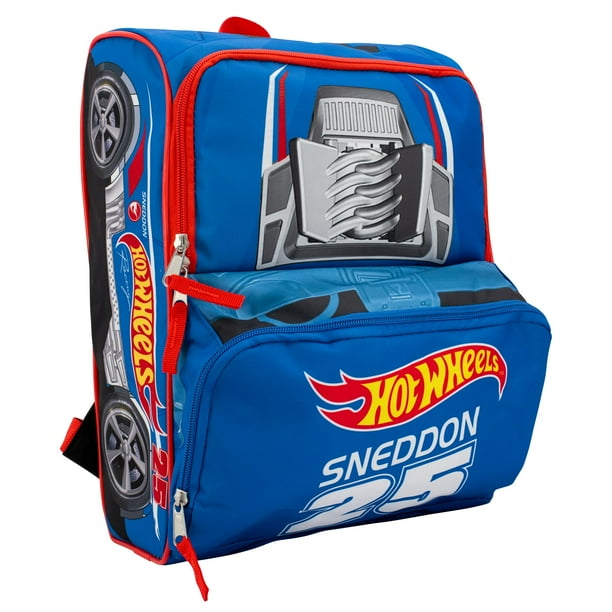 AI ACCESSORY INNOVATIONS Mochila para niños y niñas, bolsa de viaje escolar para niños pequeños, Hot Wheels, Mediano, Mochila de 14 pulgadas